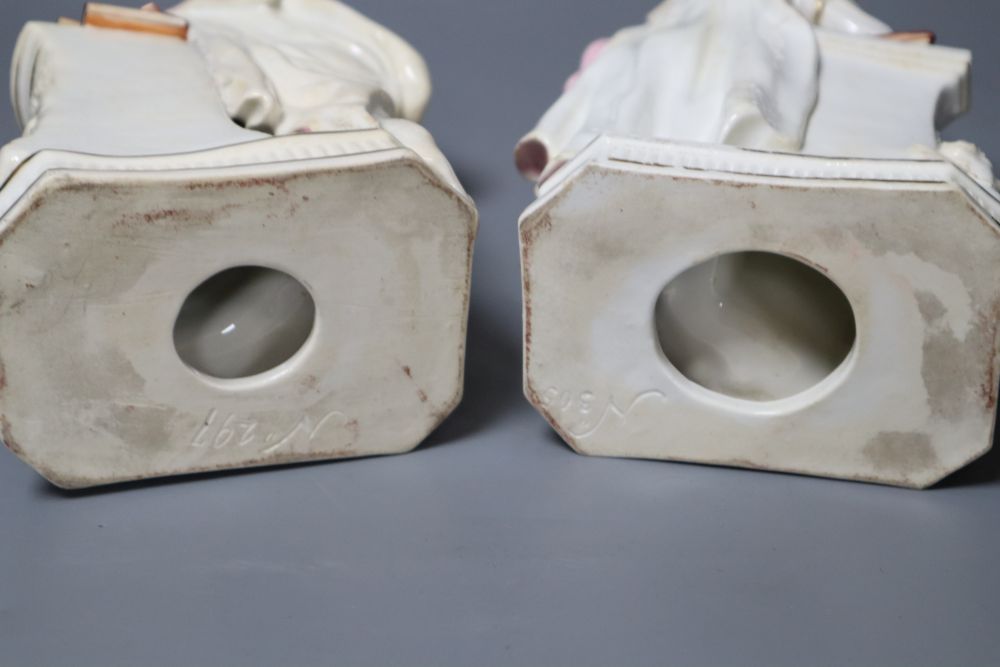 A pair of Derby figures, Shakespeare and Milton, early 19th century, height 25cm